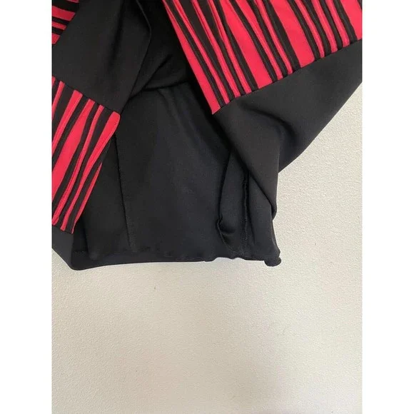 Cynthia Rowley Sz 8 Striped Bodycon Dress Black Red Colorblock Sheath Sleeveless - Picture 6 of 7